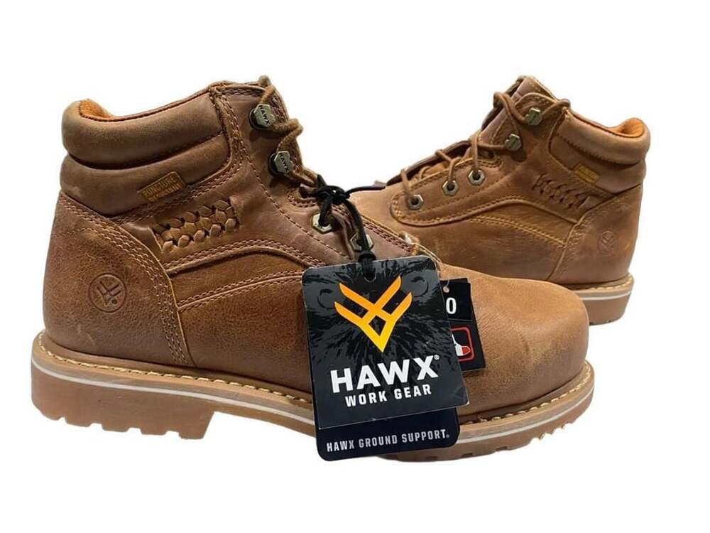 Hawx 5In Lace Comp Toe Size 10.0/C Brown Work Boots